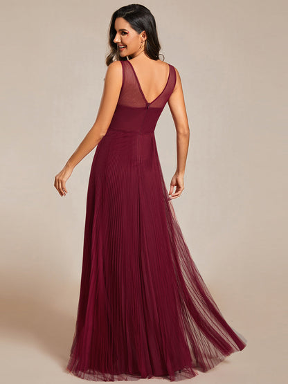 Elegant  Appliques  Chiffon A-Line Floor Length V Neck Sleeveless Wholesale Evening Dress