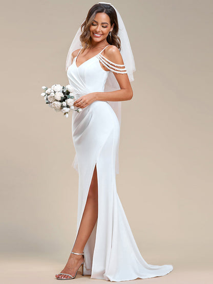 Fine Halter Side Split Fishtail Wholesale Wedding Dresses