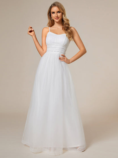 Maxi Long Sequin Tulle Wholesale Sleeveless Wedding Dresses