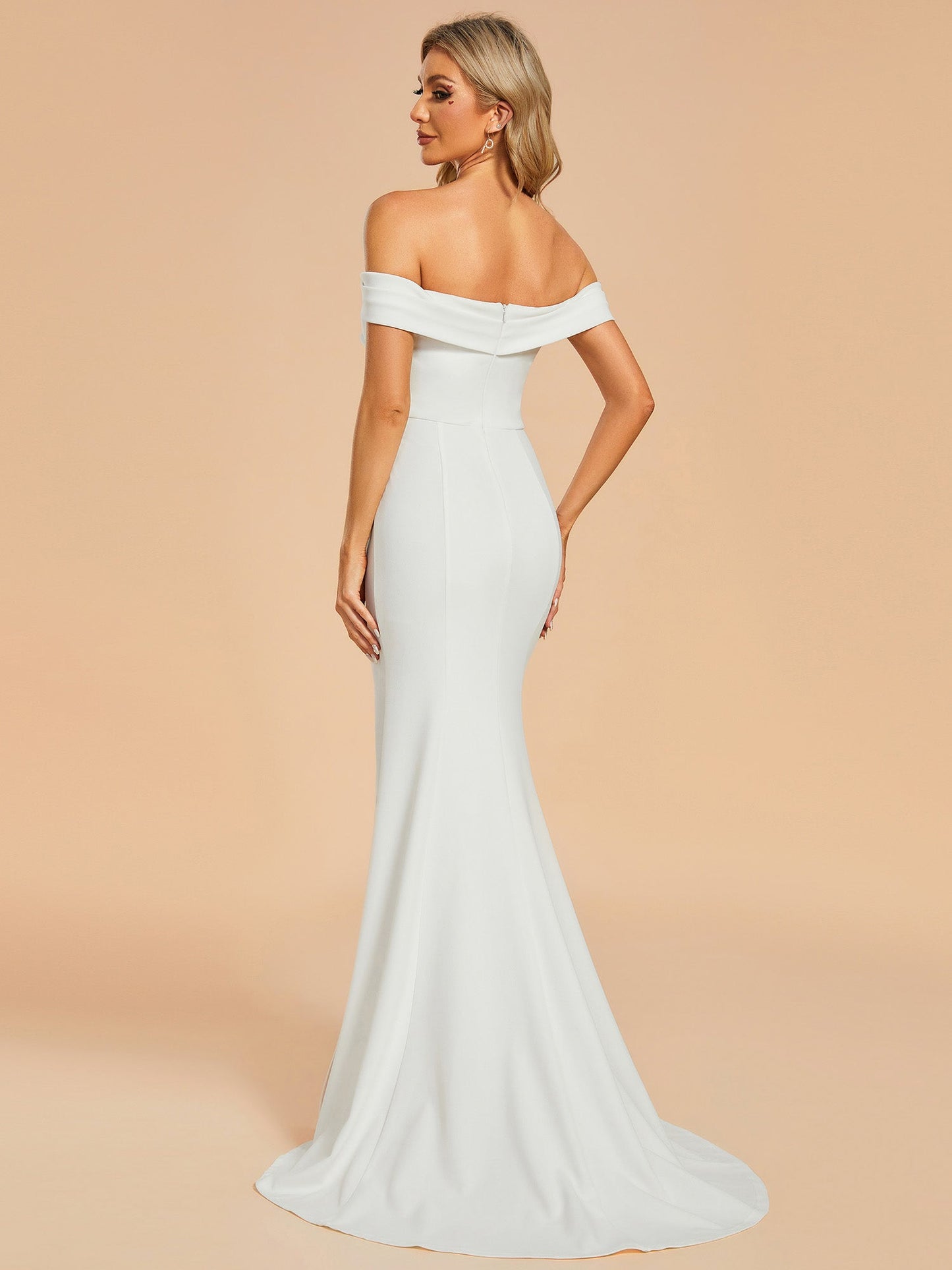 Maxi Long Side Split Wholesale Wedding Dresses With Off Shoulder