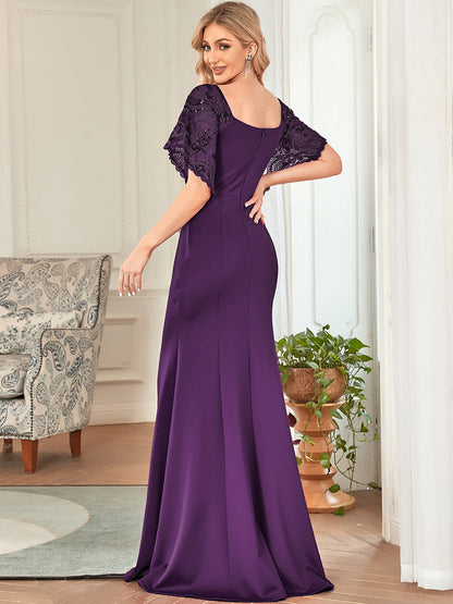 Sexy Maxi Long Deep V Neck Wholesale Party Dress With Flare Sleeves