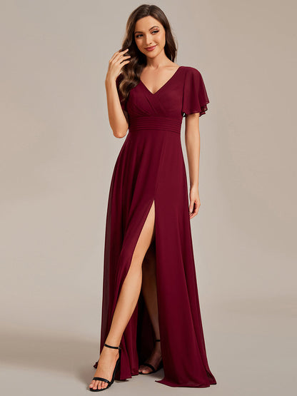 Hollow Embroidery Back Side Split Maxi Wholesale Bridesmaid Dresses