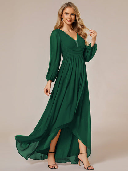 Maxi Long Chiffon Wholesale Evening Dresses With Long Sleeves