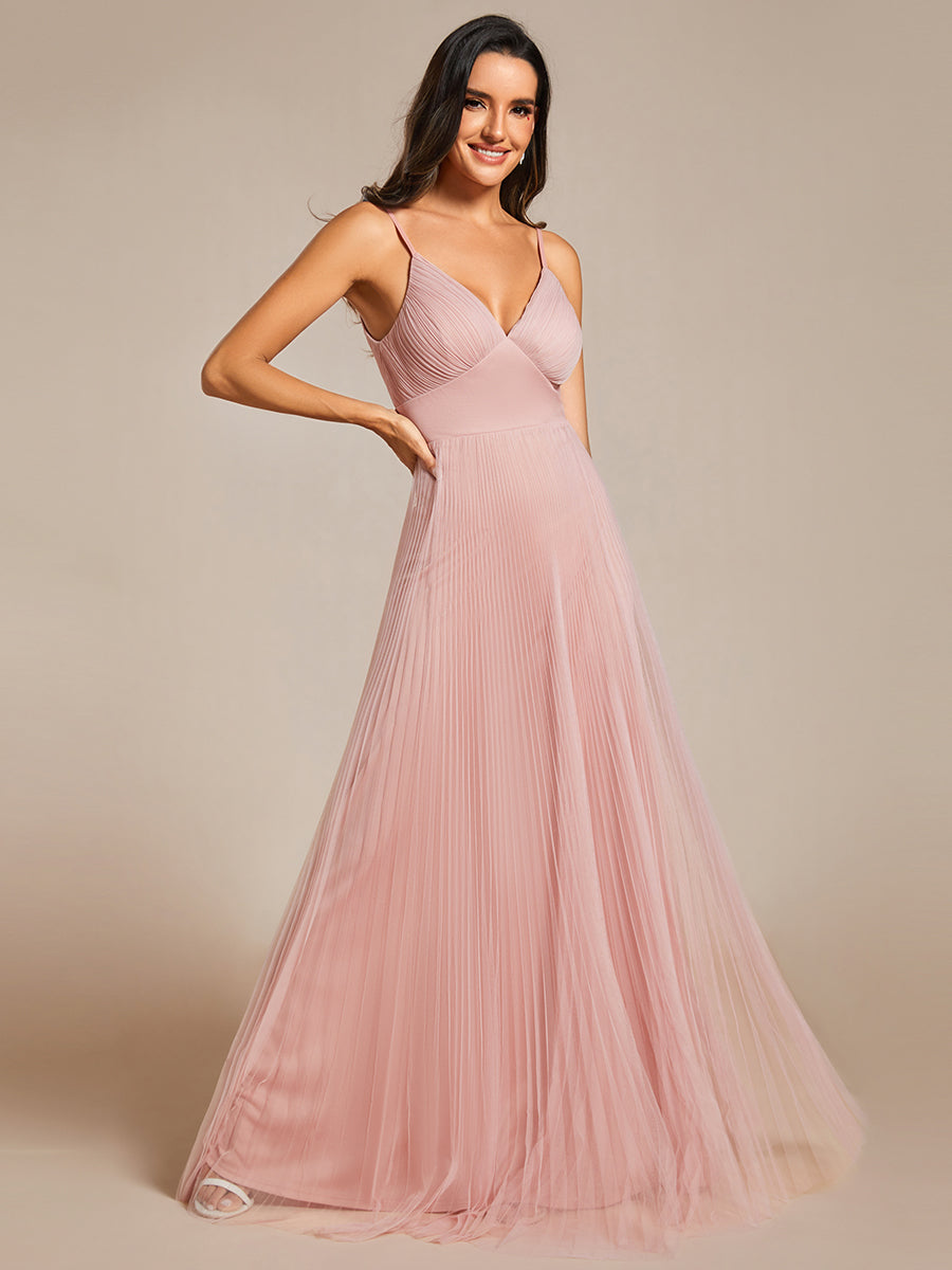 Mesh Contrast Wholesale Bridesmaids Dresses With Spaghetti Straps