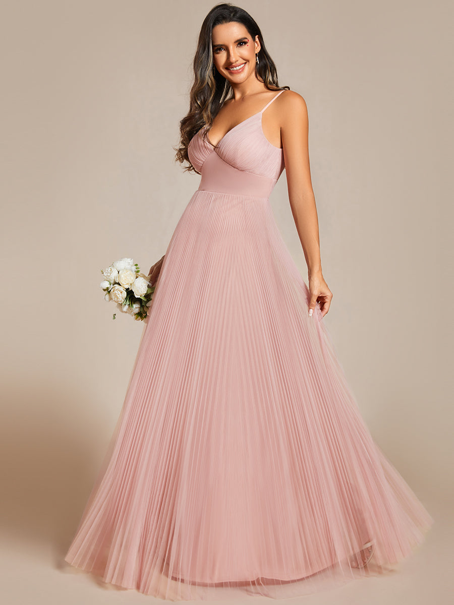 Mesh Contrast Wholesale Bridesmaids Dresses With Spaghetti Straps