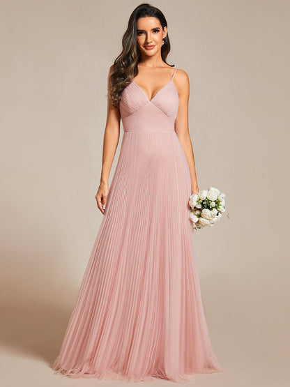 Mesh Contrast Wholesale Bridesmaids Dresses With Spaghetti Straps