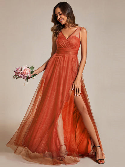 Maxi Spaghetti Strap Sequin Hollow Wholesale Bridesmaid Dress