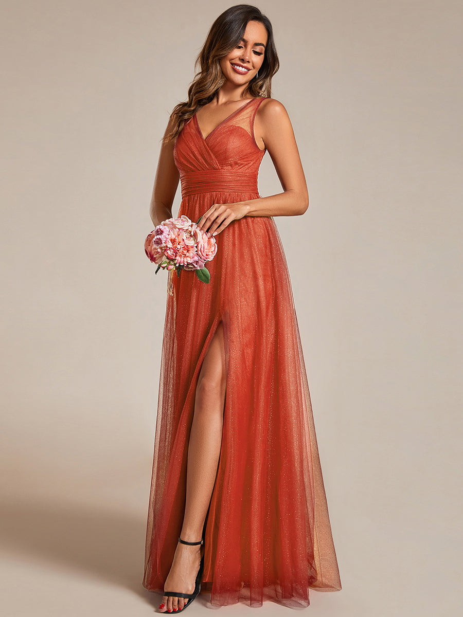 Maxi Spaghetti Strap Sequin Hollow Wholesale Bridesmaid Dress