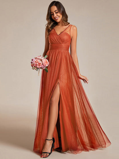 Maxi Spaghetti Strap Sequin Hollow Wholesale Bridesmaid Dress