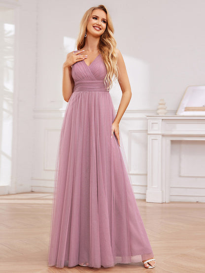 Maxi Spaghetti Strap Sequin Hollow Wholesale Bridesmaid Dress