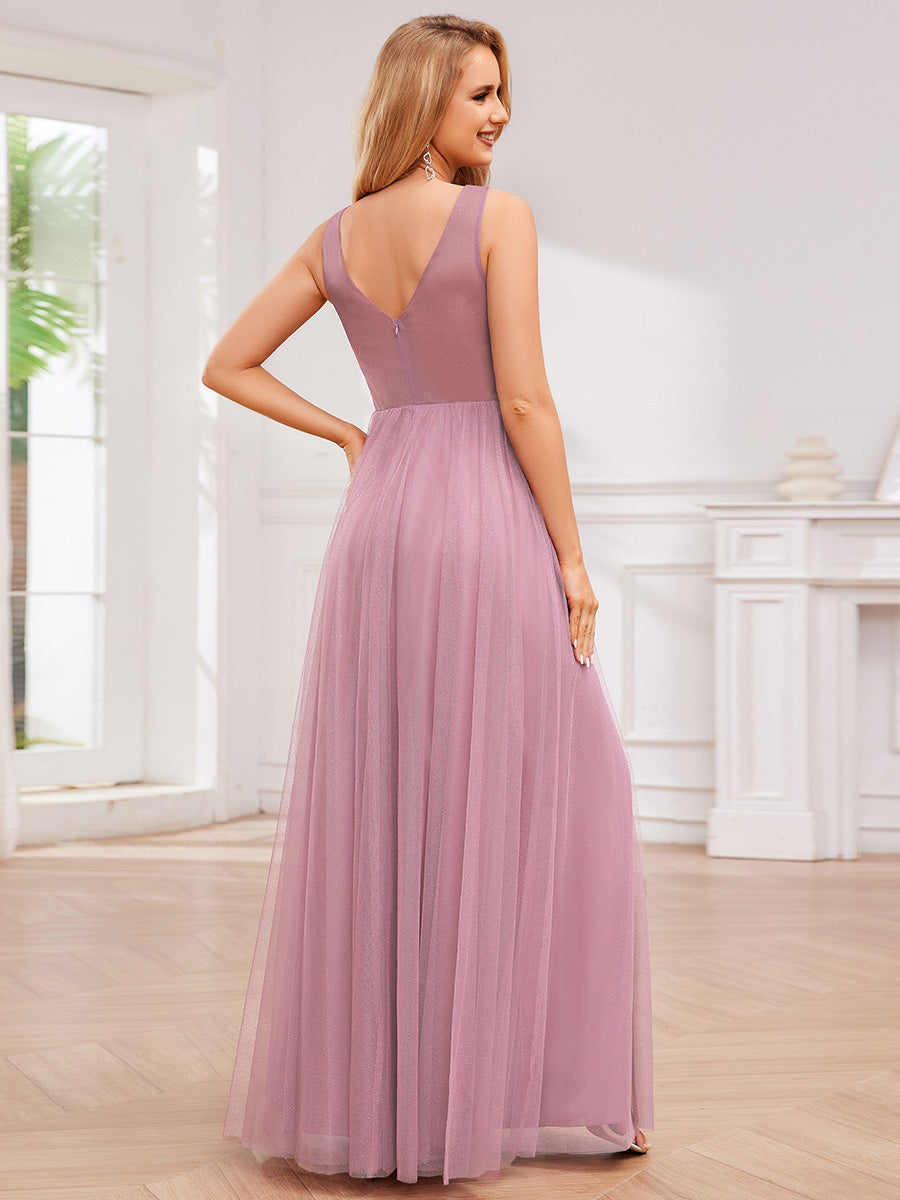 Maxi Spaghetti Strap Sequin Hollow Wholesale Bridesmaid Dress