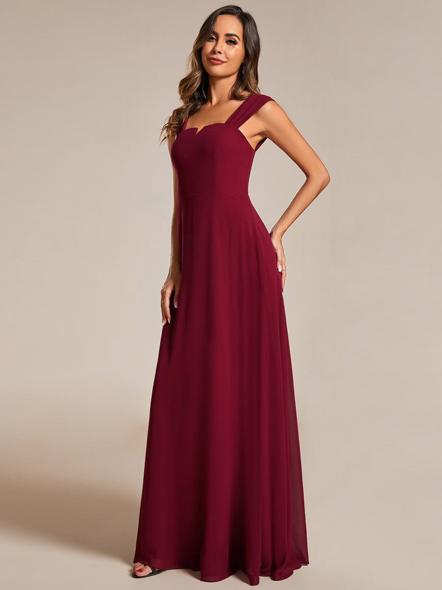 Chiffon Square Neck Wholesale Bridesmaid Dress With Sleeveless