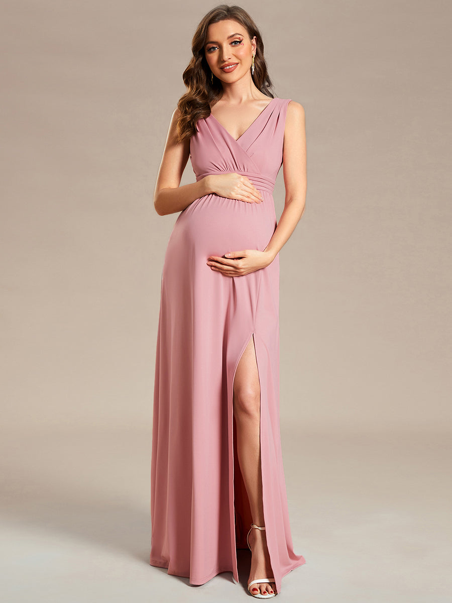 Sleeveless Side Split Bleted Wholesale Maternity Dresses