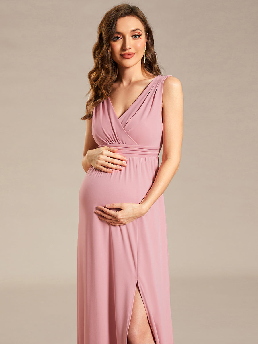 Sleeveless Side Split Bleted Wholesale Maternity Dresses