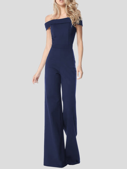 Elegant One Line Collar Chic Jumpsuit