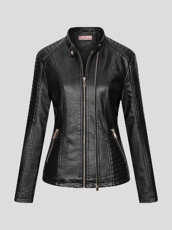 Elevate Your Look: Stylish Zip-Up Leather Jacket