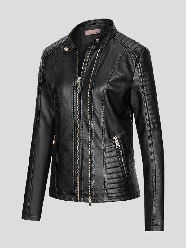 Elevate Your Look: Stylish Zip-Up Leather Jacket