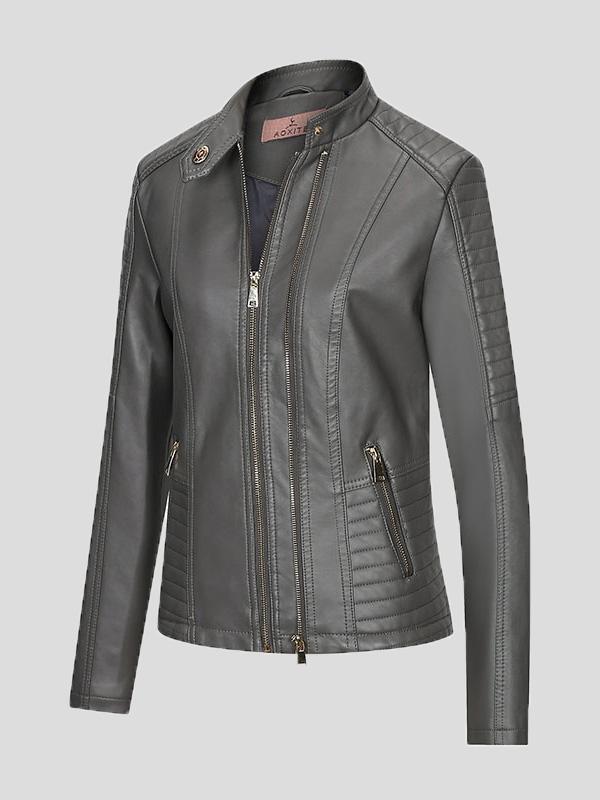 Elevate Your Look: Stylish Zip-Up Leather Jacket