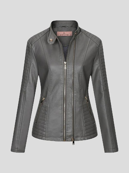 Elevate Your Look: Stylish Zip-Up Leather Jacket