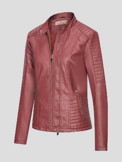 Elevate Your Look: Stylish Zip-Up Leather Jacket