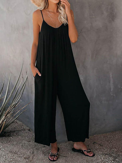 Fashionable Loose Fit Wide Leg Jumpsuit