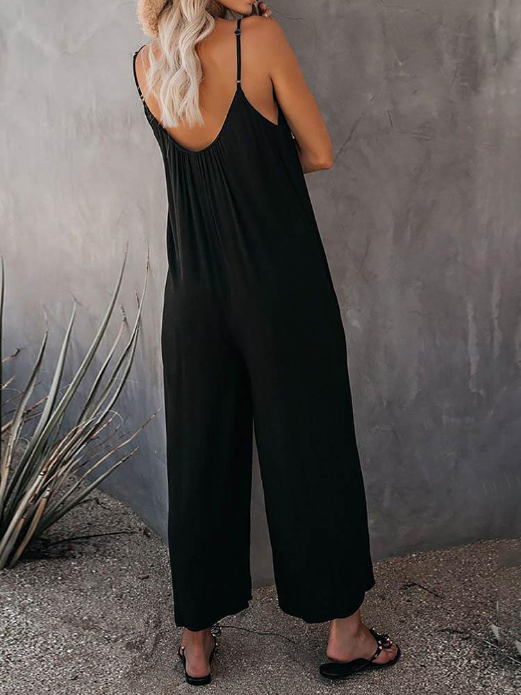 Fashionable Loose Fit Wide Leg Jumpsuit