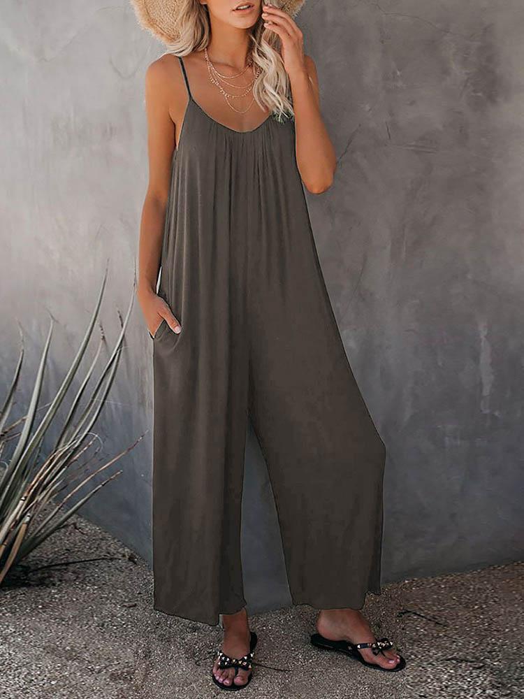 Fashionable Loose Fit Wide Leg Jumpsuit