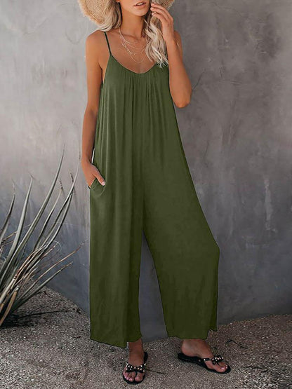 Fashionable Loose Fit Wide Leg Jumpsuit