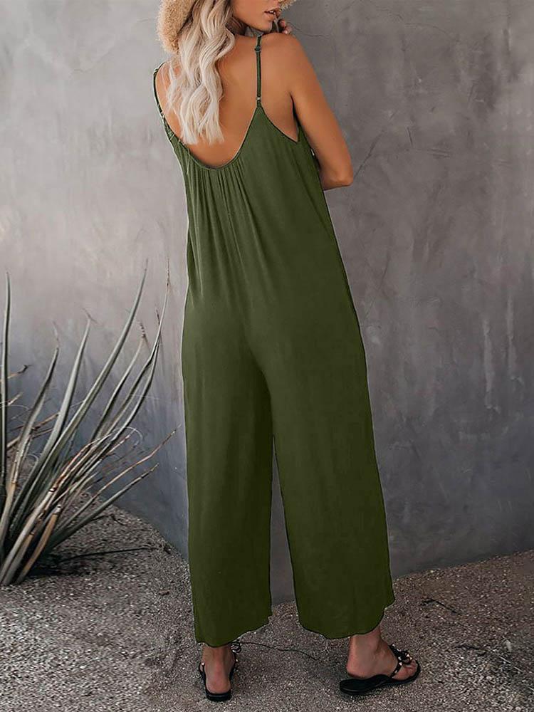 Fashionable Loose Fit Wide Leg Jumpsuit