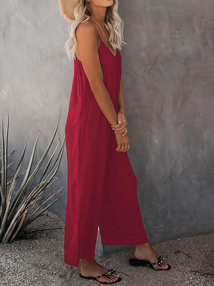 Fashionable Loose Fit Wide Leg Jumpsuit