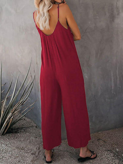 Fashionable Loose Fit Wide Leg Jumpsuit