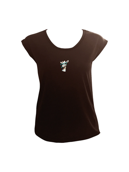 Adorable Giraffe With Teal Glasses Graphic Print Tank Top Sleeveless Casual Top For Summer & Spring Women's Clothing