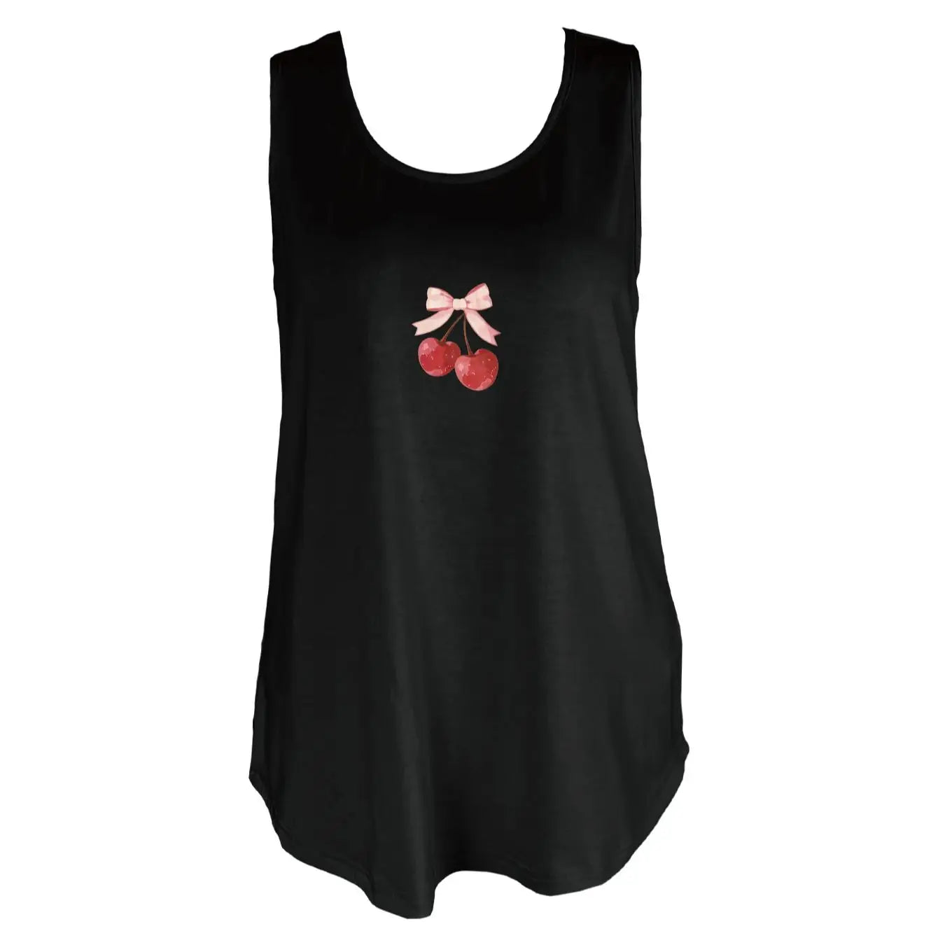 Adorable Cherry And Bow Design Print Tank Top Sleeveless Casual Top For Summer & Spring Women's Clothing