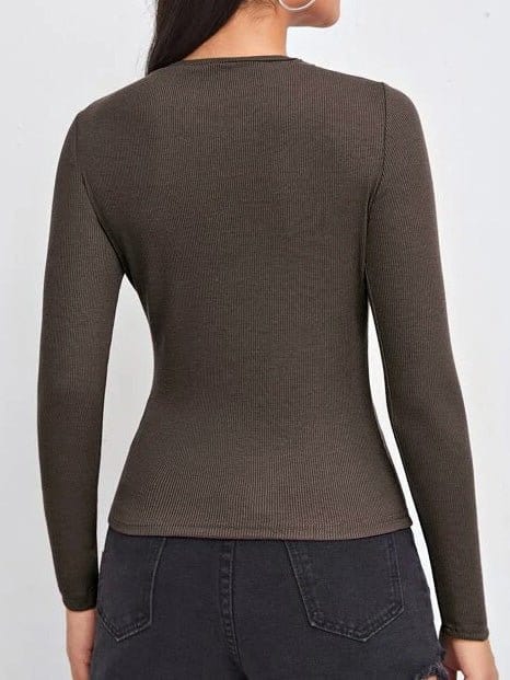 Versatile Cotton Long Sleeve Tee with Round Neck