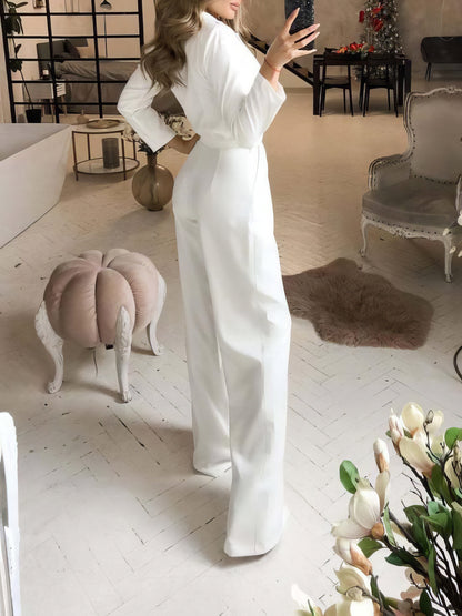 Women's Jumpsuits Solid Long Sleeve Slim Fit Jumpsuit