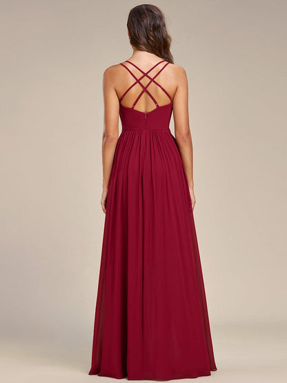 A-Line Chiffon Bridesmaid Gown with Ruffle Detail