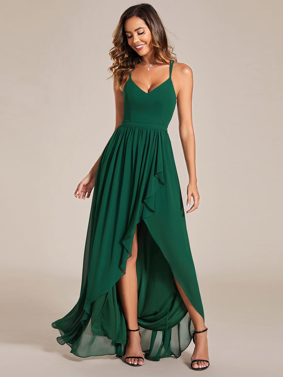 A-Line Chiffon Bridesmaid Gown with Ruffle Detail