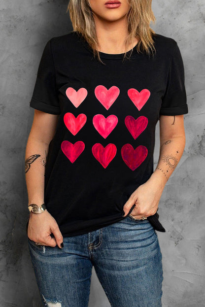 Black Valentine's Day Heart T-Shirts