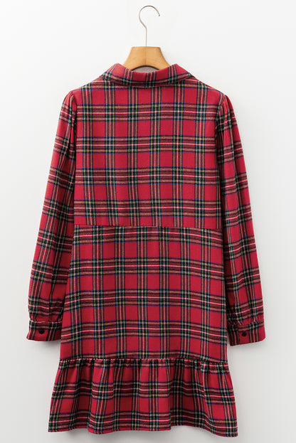 red plaid mini dress
