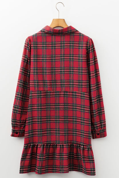 red plaid mini dress