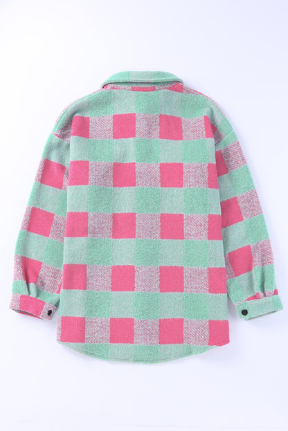 Pink Plaid Pattern¬†Oversized Shacket