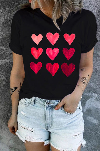 Black Valentine's Day Heart T-Shirts