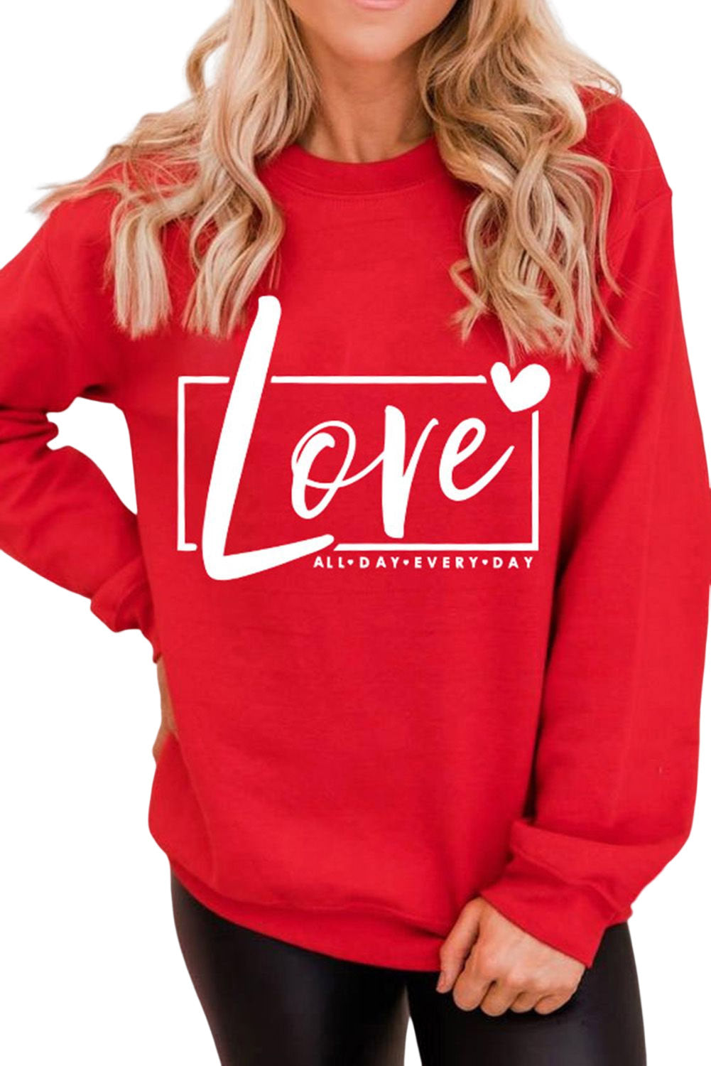 Fiery Red Valentine's Day Love Graphic Sweatshirt