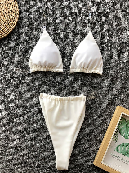 Thong Bikini Clear Straps Cheeky Brazilian Micro Thongs Bikinis Swimsuit for Women Sexy No Tan Line Bathing Suit - LuckyFash™