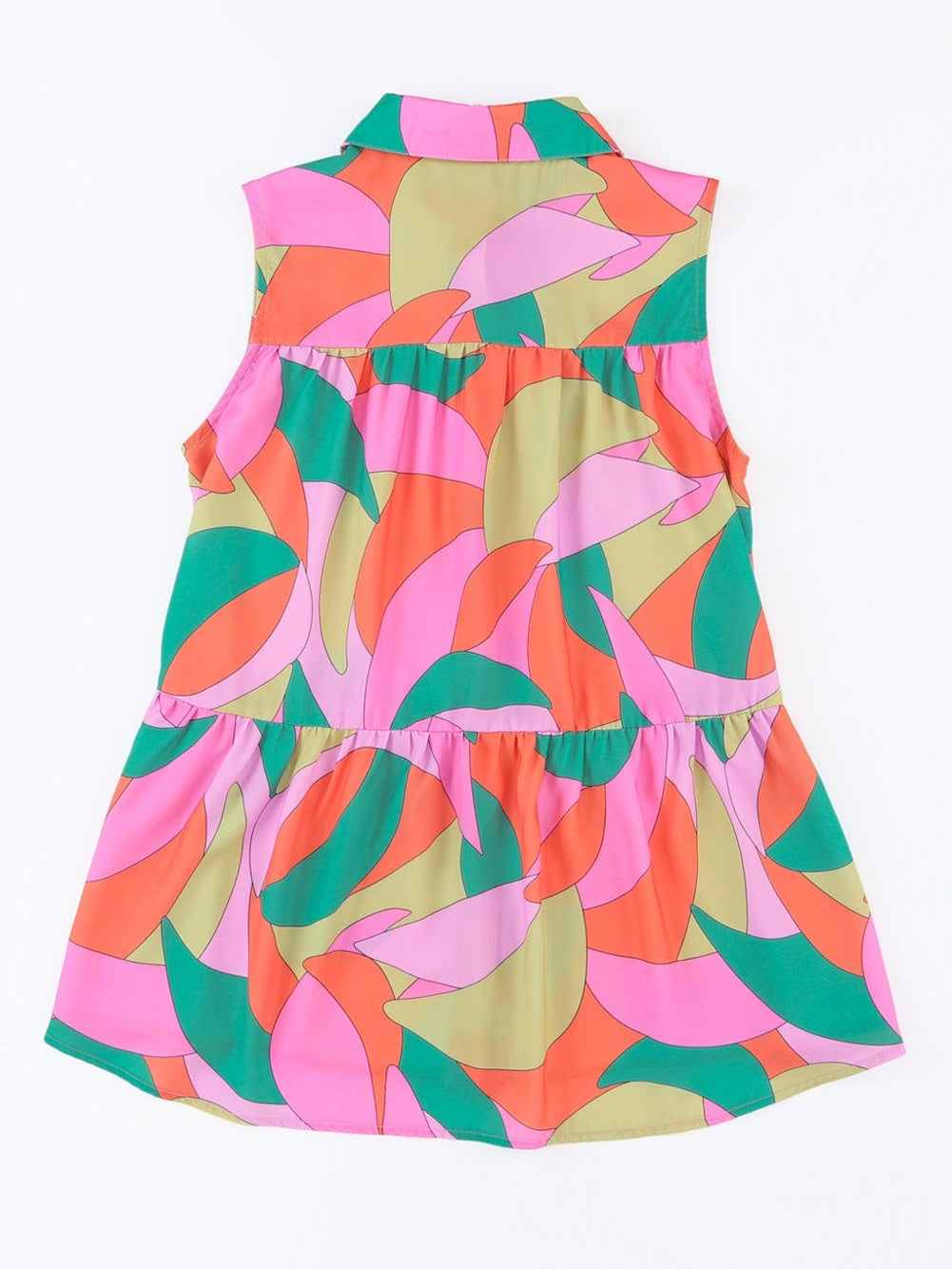 Abstract Shift Style Multicolor Sleeveless Shirt