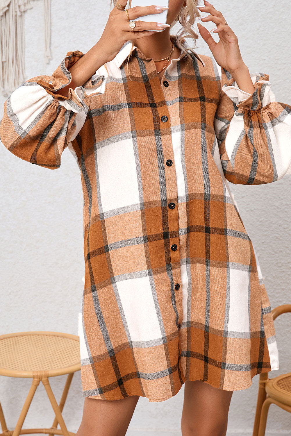 plaid shirt dress