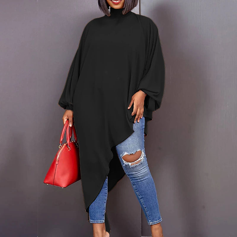 Women‘s Plus Size Curve T Shirt Dress Tee Dress Solid Color Turtleneck Ruched Long Sleeve Fall Spring Casual Maxi long Dress Casual Daily Dress