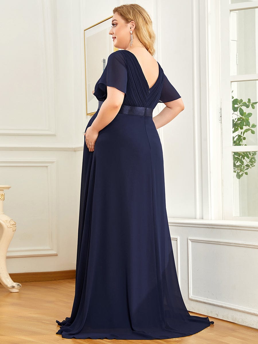 Adorable Deep V-neck Wholesale Maternity Dress for Plus Size Women