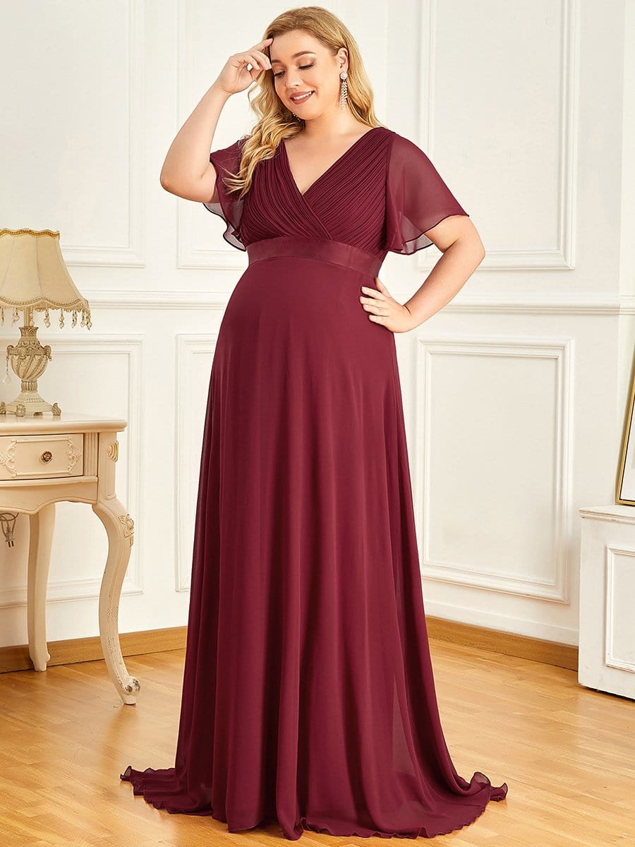 Adorable Deep V-neck Wholesale Maternity Dress for Plus Size Women