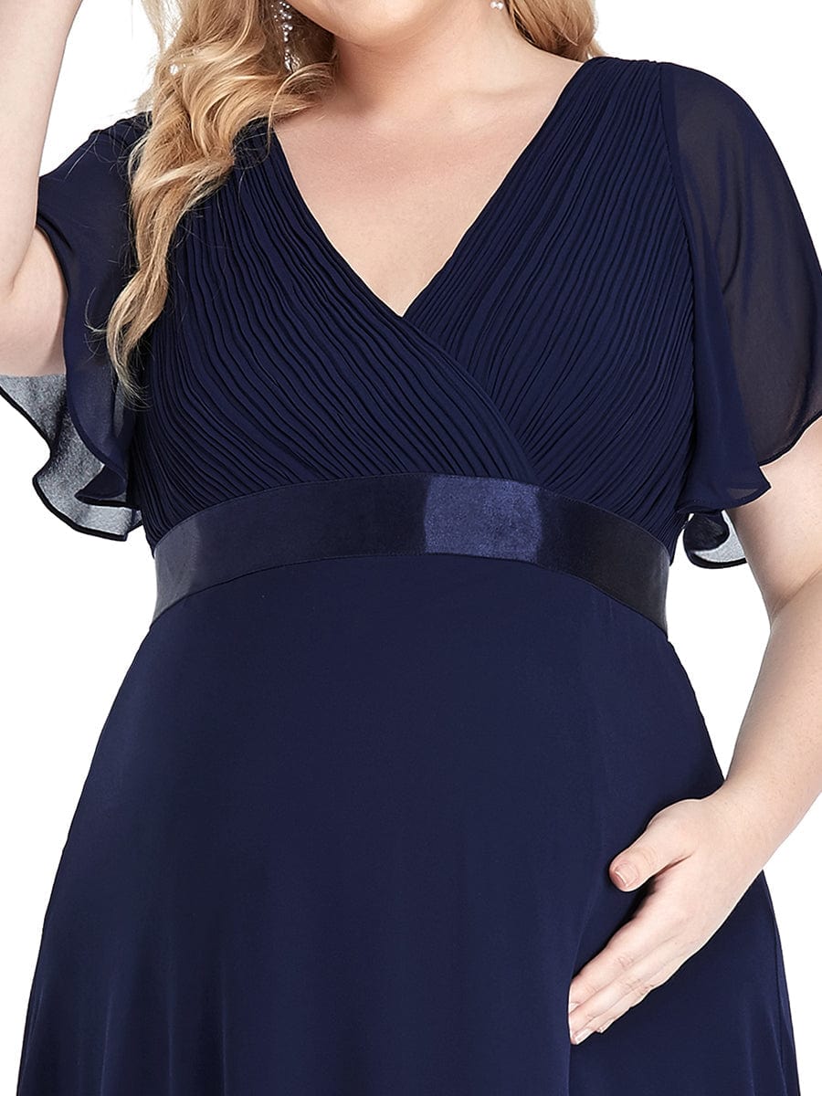 Adorable Deep V-neck Wholesale Maternity Dress for Plus Size Women